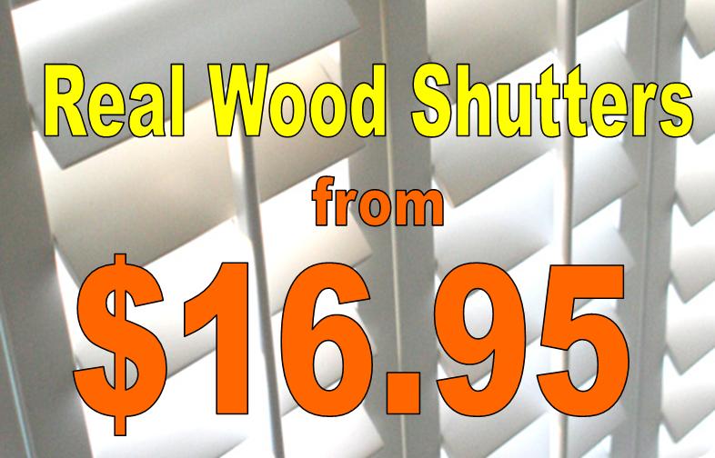 Real Wood Shutters from $ 16.95